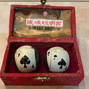 Chinese iron exercise ball - poker design